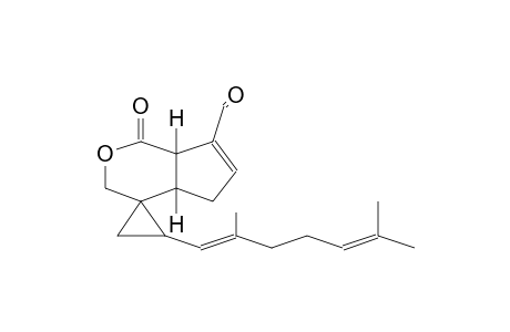 SPIRO[CYCLOPENTA[C]PYRAN-4(3H),1'-CYCLOPROPANE]-7-CARBOXALDEHYDE, 2'-(2,6-DIMETHYL-1,5-HEPTADIENYL)-1,4A,5,7A-TETRAHYDRO-1-OXO-