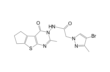 2-(4-bromo-3-methyl-1H-pyrazol-1-yl)-N-(2-methyl-4-oxo-6,7-dihydro-4H-cyclopenta[4,5]thieno[2,3-d]pyrimidin-3(5H)-yl)acetamide