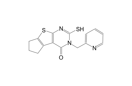 3-(2-pyridinylmethyl)-2-sulfanyl-3,5,6,7-tetrahydro-4H-cyclopenta[4,5]thieno[2,3-d]pyrimidin-4-one