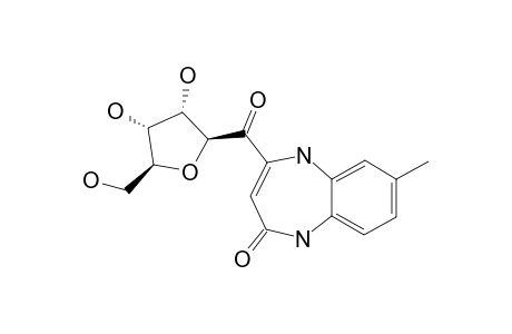 7-METHYL-4-[1-(BETA-D-RIBOFURANOSYL)-OXO]-1,3-DIHYDRO-2H-1,5-BENZODIAZEPIN-2-ONE