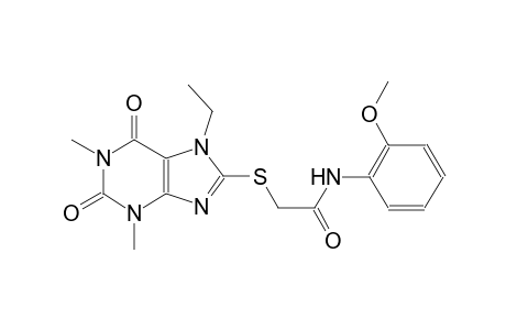 2-[(7-ethyl-1,3-dimethyl-2,6-dioxo-2,3,6,7-tetrahydro-1H-purin-8-yl)sulfanyl]-N-(2-methoxyphenyl)acetamide