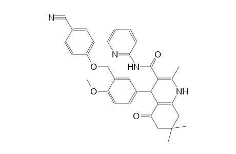 4-{3-[(4-cyanophenoxy)methyl]-4-methoxyphenyl}-2,7,7-trimethyl-5-oxo-N-(2-pyridinyl)-1,4,5,6,7,8-hexahydro-3-quinolinecarboxamide