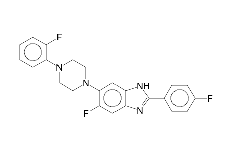 5-Fluoro-2-(4-fluorophenyl)-6-[4-(2-fluorophenyl)-1-piperazinyl]-1H-benzimidazole