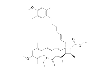 Cyclobutanecarboxylic acid, 3-(3-ethoxy-1-methyl-3-oxo-1-propenyl)-4-[4-(4-methoxy-2,3,6-trimethylphenyl)-2-methyl-2,4-butadienyl]-4-[6-(4-methoxy-2,3,6-trimethylphenyl)-4-methyl-1,3,5-hexatrienyl]-2-methyl-, ethyl ester, [1.alpha.,2.beta.(1E,3E,5E),3.beta.(E),4.alpha.(1E,3E)]-(.+-.)-
