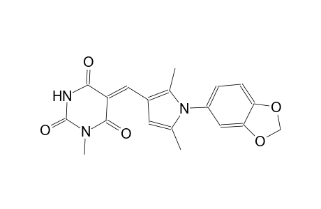 (5Z)-5-{[1-(1,3-benzodioxol-5-yl)-2,5-dimethyl-1H-pyrrol-3-yl]methylene}-1-methyl-2,4,6(1H,3H,5H)-pyrimidinetrione