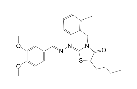 3,4-dimethoxybenzaldehyde [(2Z)-5-butyl-3-(2-methylbenzyl)-4-oxo-1,3-thiazolidin-2-ylidene]hydrazone