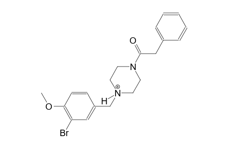 1-(3-bromo-4-methoxybenzyl)-4-(phenylacetyl)piperazin-1-ium