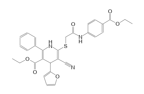 ethyl 5-cyano-6-({2-[4-(ethoxycarbonyl)anilino]-2-oxoethyl}sulfanyl)-4-(2-furyl)-2-phenyl-1,4-dihydro-3-pyridinecarboxylate