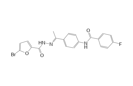 N-{4-[(1E)-N-(5-bromo-2-furoyl)ethanehydrazonoyl]phenyl}-4-fluorobenzamide