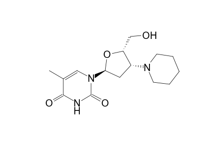 1-[2',3'-Dideoxy-3'-piperidino-.alpha.-D-erythro-pentofuranosyl]-thymine