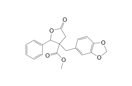Methyl 3-(benzo[d][1,3]dioxol-5-ylmethyl)-5-oxo-2-phenyltetrahydrofuran-3-carboxylate