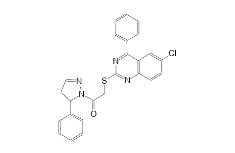 6-chloro-2-{[2-oxo-2-(5-phenyl-4,5-dihydro-1H-pyrazol-1-yl)ethyl]sulfanyl}-4-phenylquinazoline