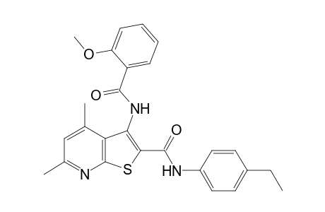 2-N-(4-ethylphenyl)-3-C-(2-methoxybenzene)-4,6-dimethylthieno[2,3-b]pyridine-2,3-diamido