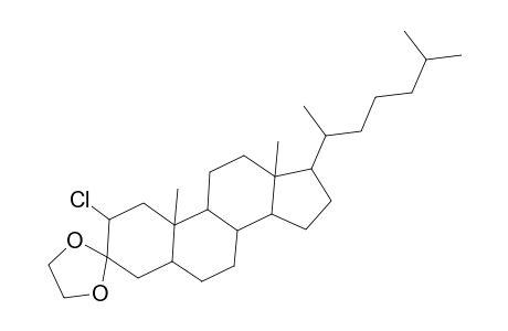 Cholestan-3-one, 2-chloro-, cyclic 1,2-ethanediyl acetal, (2.alpha.,5.alpha.)-