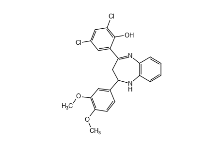 2,4-dichloro-6-[2,3-dihydro-2-(3,4-dimethoxyphenyl)-1H-1,5-benzodiazepin-4-yl]phenol