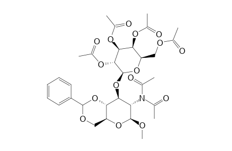 METHYL-2-(ACETYLACETAMIDO)-3-O-(2,3,4,6-TETRA-O-ACETYL-BETA-D-GALACTOPYRANOSYL)-4,6-O-BENZYLYDENE-2-DEOXY-BETA-D-GLUCOPYRANOSIDE