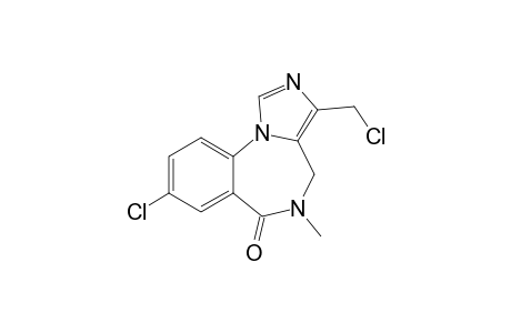 8-Chloranyl-3-(chloromethyl)-5-methyl-4H-imidazo[1,5-a][1,4]benzodiazepin-6-one