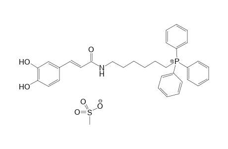 (E)-(6-(3-(3,4-dihydroxyphenyl)prop-2-enamido)hexyl)triphenylphosphonium methanesulfonate