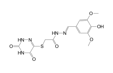 acetic acid, [(2,3,4,5-tetrahydro-3,5-dioxo-1,2,4-triazin-6-yl)thio]-, 2-[(E)-(4-hydroxy-3,5-dimethoxyphenyl)methylidene]hydrazide