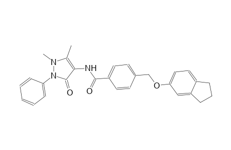 4-[(2,3-dihydro-1H-inden-5-yloxy)methyl]-N-(1,5-dimethyl-3-oxo-2-phenyl-2,3-dihydro-1H-pyrazol-4-yl)benzamide