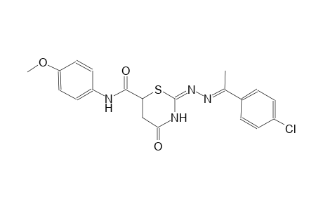 (2E)-2-{(2E)-2-[1-(4-chlorophenyl)ethylidene]hydrazono}-N-(4-methoxyphenyl)-4-oxo-1,3-thiazinane-6-carboxamide