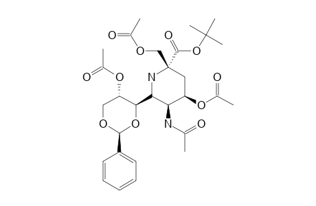 TERT.-BUTYL-5-ACETAMIDO-2-C-(ACETOXYMETHYL)-4,8-DI-O-ACETYL-2-AMINO-2-N,6-ANHYDRO-7,9-O-BENZYLIDENE-2,3,5-TRIDEOXY-D-ERYTHRO-L-ALLO-NONONATE
