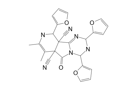 1,3,5-TRIS-(2-FURYL)-9-OXO-1,2,3,4B,5,6,8A,9-OCTAHYDROPYRIDO-[3'.4':3.4]-PYRROLO-[1.2-A]-[1.3.5]-TRIAZINE-4B,8A-DICARBONITRILE