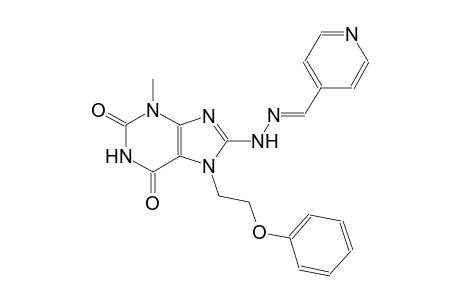 isonicotinaldehyde [3-methyl-2,6-dioxo-7-(2-phenoxyethyl)-2,3,6,7-tetrahydro-1H-purin-8-yl]hydrazone
