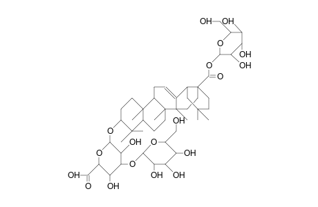 3.beta.-O-[.beta.-D-Galactopyranosyl-(1->3).beta.-D-glucopyranosyluronic-acid]-oleanolic-acid-28-O.beta.-D-glucopyranoside