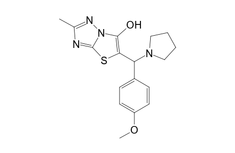 2-Methyl-6-{N-.alpha.-pyrrolidino-4'-methoxybenzyl]thiazolo[3,2-b]-1,2,4-triazol-5-ol