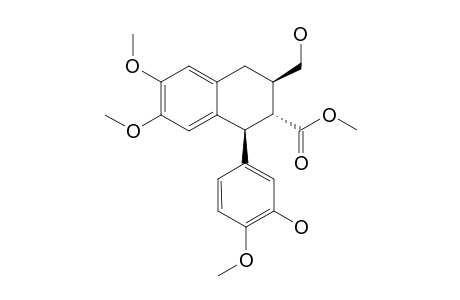(+/-)-(1-S,2-R,3-R)-METHYL_1-(3-HYDROXY-4-METHOXYPHENYL)-3-(HYDROMETHYL)-6,7-DIMETHOXY-1,2,3,4-TETRAHYDRONAPHTHALENE-2-CARBOXYLATE