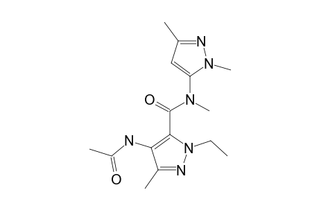 1-ETHYL-N,3-DIMETHYL-4-ACETAMIDO-N-(1,3-DIMETHYL-1H-PYRAZOL-5-YL)-1H-PYRAZOL-5-CARBOXAMIDE;MAJOR-ISOMER