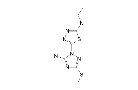 2-(5-AMINO-3-METHYLTHIO-1H-1,2,4-TRIAZOL-1-YL)-5-ETHYLAMINO-1,3,4-THIADIAZOLE