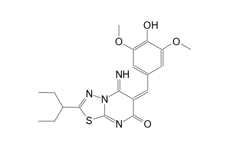 (6E)-2-(1-ethylpropyl)-6-(4-hydroxy-3,5-dimethoxybenzylidene)-5-imino-5,6-dihydro-7H-[1,3,4]thiadiazolo[3,2-a]pyrimidin-7-one