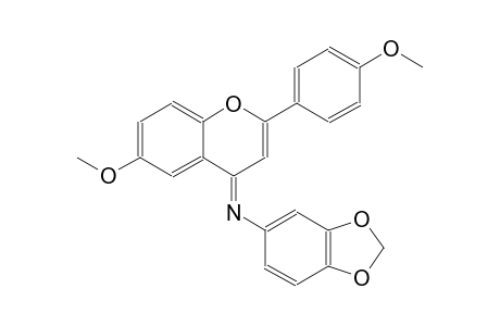 N-[(4E)-6-methoxy-2-(4-methoxyphenyl)-4H-chromen-4-ylidene]-1,3-benzodioxol-5-amine