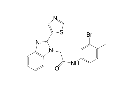 N-(3-bromanyl-4-methyl-phenyl)-2-[2-(1,3-thiazol-5-yl)benzimidazol-1-yl]ethanamide
