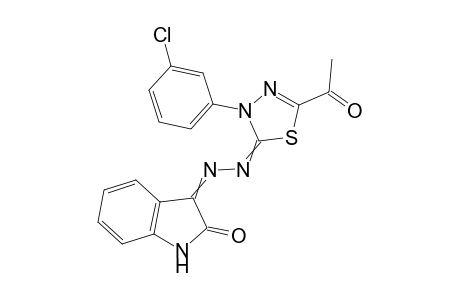 3-((5-acetyl-3-(3-chlorophenyl)-1,3,4-thiadiazol-2(3H)-ylidene)hydrazono)indolin-2-one