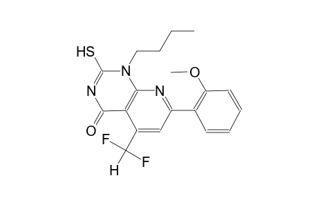 pyrido[2,3-d]pyrimidin-4(1H)-one, 1-butyl-5-(difluoromethyl)-2-mercapto-7-(2-methoxyphenyl)-