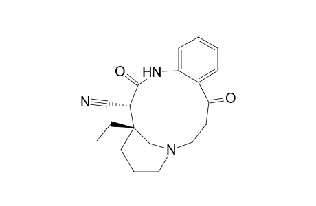 4,8-Methano-8H-1,8-benzodiazacyclotridecine-3-carbonitrile, 4-ethyl-1,2,3,4,5,6,7,9,10,11-decahydro-2,11-dioxo-, (3R*,4R*)-(.+-.)-
