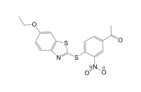1-{4-[(6-ethoxy-1,3-benzothiazol-2-yl)sulfanyl]-3-nitrophenyl}ethanone
