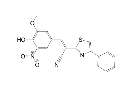 (2E)-3-(4-hydroxy-3-methoxy-5-nitrophenyl)-2-(4-phenyl-1,3-thiazol-2-yl)-2-propenenitrile