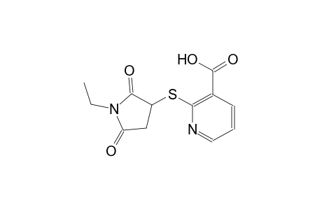 3-pyridinecarboxylic acid, 2-[(1-ethyl-2,5-dioxo-3-pyrrolidinyl)thio]-