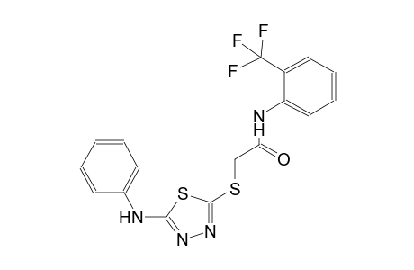 2-[(5-anilino-1,3,4-thiadiazol-2-yl)sulfanyl]-N-[2-(trifluoromethyl)phenyl]acetamide