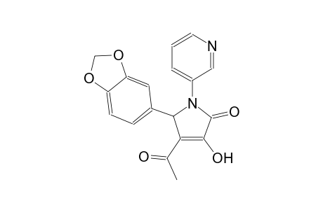 4-acetyl-5-(1,3-benzodioxol-5-yl)-3-hydroxy-1-(3-pyridinyl)-1,5-dihydro-2H-pyrrol-2-one