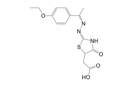 ((2E)-2-{(2Z)-2-[1-(4-ethoxyphenyl)ethylidene]hydrazono}-4-oxo-1,3-thiazolidin-5-yl)acetic acid