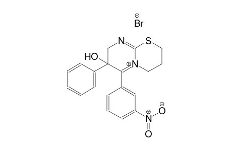 7-hydroxy-6-(3-nitrophenyl)-7-phenyl-2H,3H,4H,7H,8H-pyrimido[2,1-b][1,3]thiazin-5-ium bromide