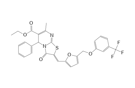 ethyl (2Z)-7-methyl-3-oxo-5-phenyl-2-[(5-{[3-(trifluoromethyl)phenoxy]methyl}-2-furyl)methylene]-2,3-dihydro-5H-[1,3]thiazolo[3,2-a]pyrimidine-6-carboxylate