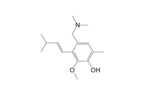 2-Methoxy-3-(3'-methylbutenyl)-4-[(dimethylamino)methyl]-6-methylphenol
