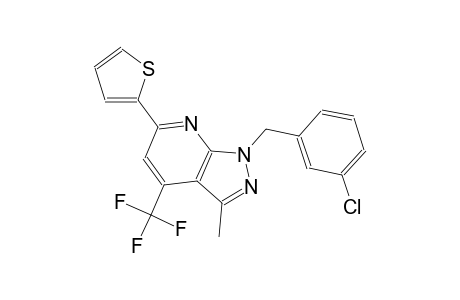 1H-pyrazolo[3,4-b]pyridine, 1-[(3-chlorophenyl)methyl]-3-methyl-6-(2-thienyl)-4-(trifluoromethyl)-