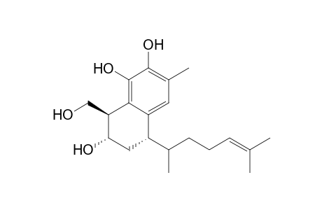 1,2,7-Naphthalenetriol, 5-(1,5-dimethyl-4-hexenyl)-5,6,7,8-tetrahydro-8-(hydroxymethyl)-3-methyl-, [5S-[5.alpha.(R*),7.alpha.,8.beta.]]-